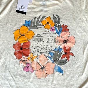 NWT Women’s Rip Curl Bloom Tee Shirt Bone S